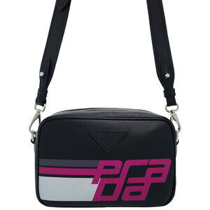 Prada Racing Logo camera bag black calfskin leather